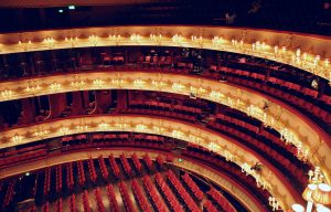 An internal shot of the Royal Opera House, London