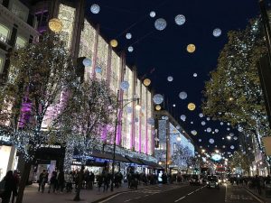 Oxford Street in London at Christmas