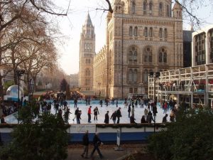 The ice rink at the National History Museum, London