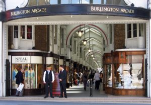 External shot of Burlington Arcade in Mayfair, London