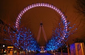London Eye at Christmas, at night